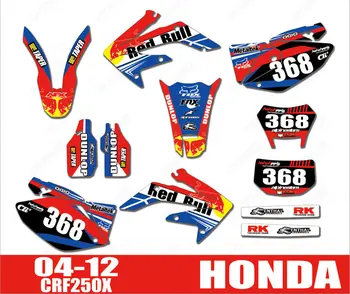 Motociklų nuoma Grafika, Lipdukų Fono Lipdukai Honda CRF250X CRF 250X 4 SMŪGIŲ 2004-2016