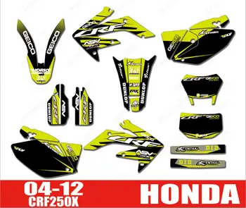 Motociklų nuoma Grafika, Lipdukų Fono Lipdukai Honda CRF250X CRF 250X 4 SMŪGIŲ 2004-2016