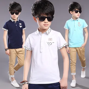 Aukščiausios kokybės vaikams berniukas polo marškinėliai mokyklos vienodos marškinėliai berniukams, polo marškinėliai trumpomis rankovėmis medvilnės drabužių 5 6 7 8 9 10 11 12 metų