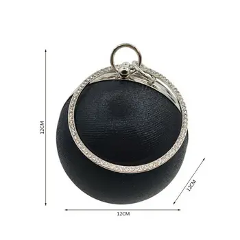 Moterų Britų stiliaus rankinės mados kamuolys vientisos spalvos deimantų crossbody krepšys