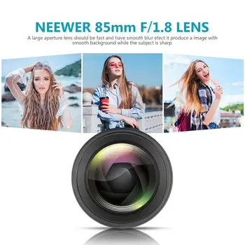Neewer 85mm f/1.8 Rankinis Fokusavimas Aspherical Vidutinio Artinimo Objektyvas skirtas APS-C DSLR Už Nikon D5 D4s D4 D3x Df D810 D800 D750
