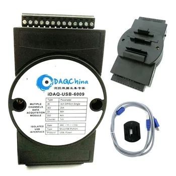 Naujas DAQ-USB-6009 duomenų kaupimo kortelės DAQ 8-channel 14-bitų 8AD 48k Realaus laiko 2DA 8DI/AR Labview Pakeisti NI USB-6009