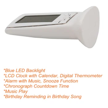 Digital Blue LED Backlight LCD Ekranas, Multi-funkcija, Žadintuvas kalendorius termometras, Stalas Desktop žadintuvai 30% nuolaida