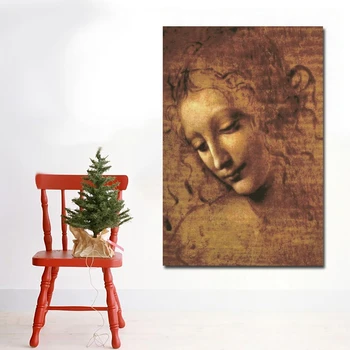 Žinomų Tapybos Galva, Moteris - Leonardo Da Vinci Paveikslai Tapyba Plakatai ir Spausdina Sienos Meno Nuotrauką Kambarį Namuose
