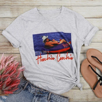Moterų marškinėliai Derliaus Šalies Muzikos Grafinis Tees Atsitiktinis Marškinėlius Harajuku Vasaros marškinėliai Šilčiau Nei Hoochie Coochie Spausdinti