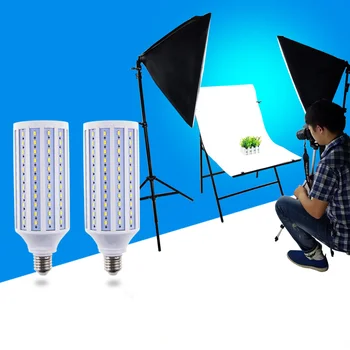 Foto Studija, Fotografijos, Kukurūzų Apšvietimo Lemputės E27 Bazė Dienos šviesos Lempos 5600K LED Vaizdo Šiltai Balta Šviesos Lemputės Foto Softbox