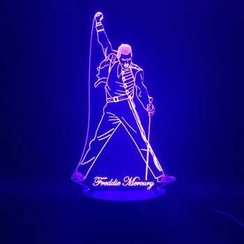 Freddie Mercury Pav žaislai 3D naktinė lempa Regėjimo Iliuzija LED 7 Spalva Keičiasi Freddie Mercury Veiksmų Skaičius, Naujiena žaislų