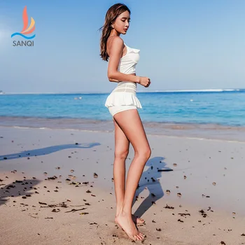 SANQi padalinta Bikini maudymosi kostiumėlį Moterų Sijonas-stiliaus, Kurioms Mažas Krūtis Rinkti Spa maudymosi Kostiumėliai