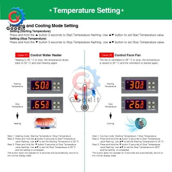 LED Skaitmeninis Temperatūros Reguliatorius Reguliatorius STC-1000 DC 12V-72V 24V 220V Thermoregulator termostatas Inkubatorius W/ Šildytuvas, Aušintuvas