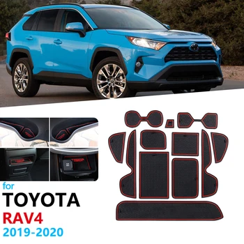 Anti-Slip Gumos Vartų Angą Taurės Kilimėlis Toyota RAV4 XA50 2019 2020 Durų Groove Mat Miestelyje Taurės, Pagalvėlės, Automobilių Lipdukai RAV 4 XA 50