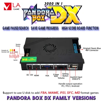 Pandora box dx 3000 arcade mašina žaidimo lentos šeimos versiją, 3p 4p žaidimas 3d mortal kombat