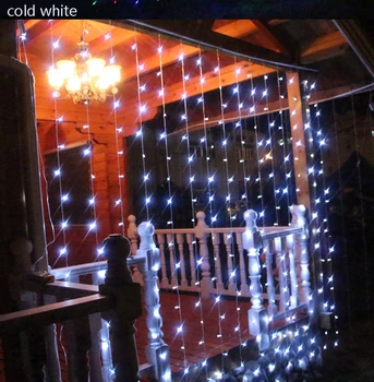 220V ES /110V MUMS Kištuku LED string užuolaidos šviesos krioklys Kalėdinė Girlianda pasakų žibintai lauko Atostogų, vestuvių dekoravimas