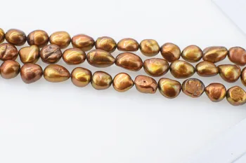Laisvas karoliukai gėlavandenių perlų ruda baroko 10-13mm 14