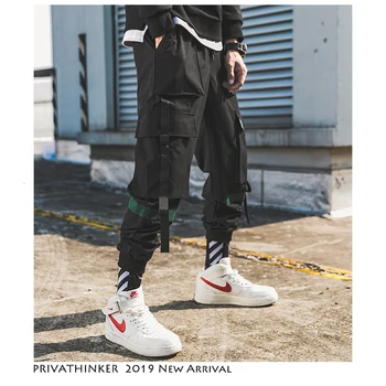 Privathinker Vyrų Hip-Hop Diržo Krovinių Kelnės 2020 M. Vyras Margo Chalatas Japonijos Streetwear Poilsiu Kelnės Vyrams Dizaineris Haremo Kelnės