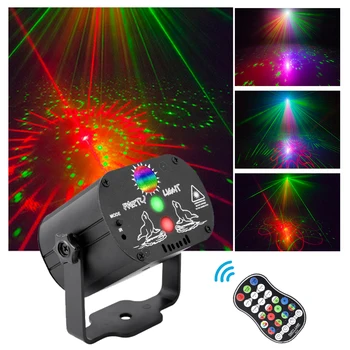 Mini RGB Disco Šviesos, DJ, LED Lazeris Etape Projektorius raudona mėlyna žalia Lemputė 60 PatternsUSB Įkrovimo Vestuvių, Gimtadienio DJ Lempos