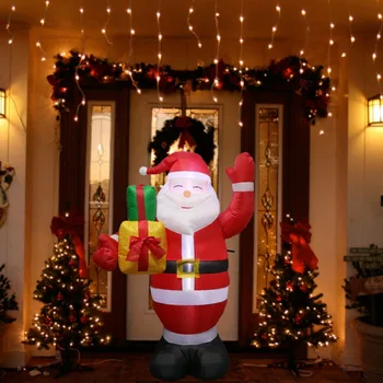 OurWarm Pripučiami Santa Claus Naktį Šviesos Paveikslas Lauko Sodas, Žaislai, Kalėdų Dekoracijos naujieji Metai 2019 150cm MUMS, EU Plug