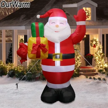 OurWarm Pripučiami Santa Claus Naktį Šviesos Paveikslas Lauko Sodas, Žaislai, Kalėdų Dekoracijos naujieji Metai 2019 150cm MUMS, EU Plug