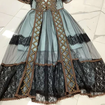 AELESEEN Derliaus Moterų Suknelė 2020 M. Aukštos Kokybės Prabangių Mados kilimo ir tūpimo Tako V-kaklo Gėlių Siuvinėjimo Tinklelio, Ilgas Šalis Atostogų Suknelė