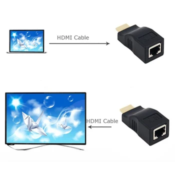 Populiariausi Pasiūlymai 4K 3D, HDMI 1.4 30M Plėstuvu, RJ45 Virš Cat 5e/6 Tinklo LAN Ethernet Adapter