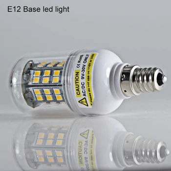 5 vnt bombilla led e14 E12 B22 E27 Gu10 G9 3W kukurūzų žvakė, prožektoriai, lemputės šviesos Ac Dc 12 24 v voltų įtampa 110v, 220v super 2835 lempos