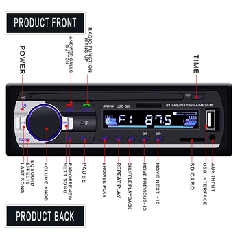 AMPrime 1Din Automobilio Radijo Stereo Bluetooth Nuotolinio Valdymo Kroviklis, telefonas, USB/SD) Audio MP3 Grotuvas 1 DIN In-Dash 12V Automobilio Audioradio