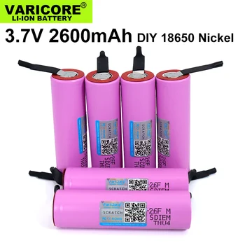 10VNT/daug VariCore Originalus 18650), 3,7 V 2600mAh akumuliatorius ICR18650-26 baterijų Pramonės reikmėms+PASIDARYK pats Nikelio