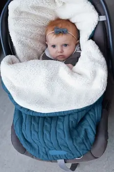 Universalus Vaikas Kūdikio Vežimėlis Vežimėlis Megztiniai, Vilnos Nėrimo Miegmaišį