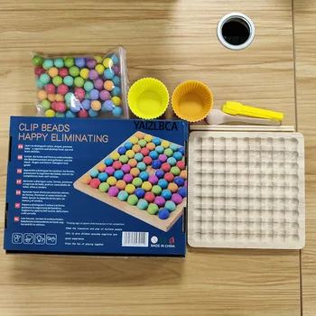 YAIZLBCA Multi-Funkcija Žaisti Medinių Karoliukų Žaidimas Tėvų-Vaikų Puzzle Šachmatų Lenta Vaivorykštė Žaislas Montessori Ugdymo Žaidimai Vaikams