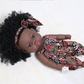 35CM Amerikos Atgimsta Juoda Baby Doll, Vonia Žaisti Visą Silikono Kūdikių Lėlės Vasarą Vandeniui Atgimsta Lėlės, Žaislai Mergina Kalėdų Dovana