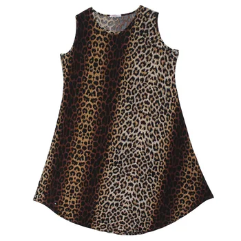 Tilapijos naujas leopard print moterų negabaritinių atsitiktinis vasaros suknelė O-kaklo, elastinga rankovių plius dydis suknelė ankara stiliaus vestidos