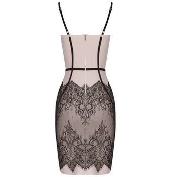 Ocstrade Vasaros Tvarstis Suknelės 2020 Naujas Spageti Dirželis Juodos spalvos Nėriniai Bodycon Suknelė Klubas Vakare Šalies Tvarstis Suknelės Moterims