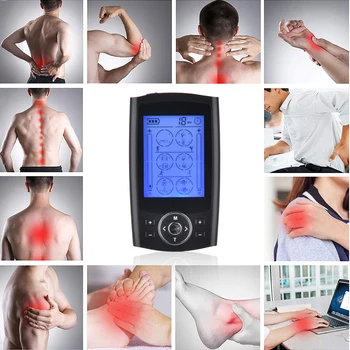 24 Režimai DEŠIMTIS Terapijos Massager Dual Išėjimo Įkraunamas USB Elektros EMS Raumenų Stimuliatorius Elektroninių Impulsų Fizioterapijos