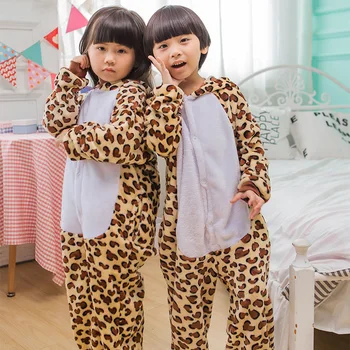 Kigurumi Pižama Leopard Turėti Vaikų, Kūdikių, Mergaičių Pižamos Berniukui Sleepwear Gyvūnų Anime Onesie Vaikai Kostiumas Jumpsuit