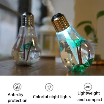 USB Lemputė Ultragarsinis Drėkintuvas Veido Garlaivis Kūrybos Spalvinga Naktį LED Lempos eterinis Aliejus Difuzoriaus Veido Inhaliatoriaus Rūko Purkštuvu