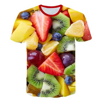 Naujovė Vaisių Maisto 3D marškinėliai Vyrams Skardinės Alaus Spausdinti Hip-Hop Crewneck trumpas Rankovės Vyrų/Moterų marškinėliai tee viršūnes Didmeninės