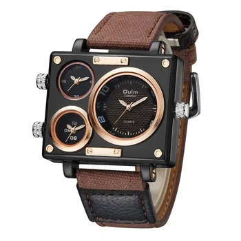 Vyriški Laikrodžiai Top Brand Prabanga Oulm 3595 Unikalių Dizaineris Laikrodžiai Vyrų Mados Aikštė Didelis Veidą 3 Laiko Juostos Atsitiktinis Kvarco Žiūrėti