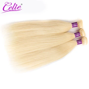 Celie Plaukų 613 Blond Ryšulių Spręsti Brazilijos Tiesiai Plaukų Pynimas 3 Ryšulius Žmogaus Plaukų Ryšulių 10-24 Coliais Remy Plaukų Priauginimas