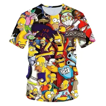 2020 metų vasaros naują Simpson T-shirt 3d spausdinimo vyriški T-shirt prarasti apvalios kaklo megztinis berniukui