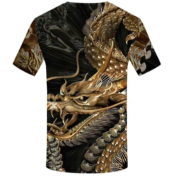 KYKU Prekės Dragon T-shirt Vyrai Gyvūnų Marškinėliai Spausdinimo Metalo Tshirts Atsitiktinis Harajuku Marškinėlius Spausdinti Abstrakčiai Anime Drabužiai