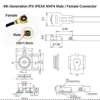 10vnt 2.4 G Antena IPEX Kabelis MHF4 IPEX4 / IPEX1 Imtuvas, Antena XM XM Plius R-XSR RXSR RC Multirotor FPV Quadcopter