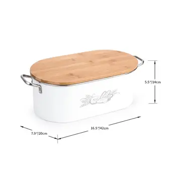 Duonos Laikymo Dėžutė Duona Su Bin padengti Bambuko Pjaustymo Lenta Dangčiu, Cinkuoto Metalo Užkandis talpinimo Dizainas Virtuvė, Konteineriai