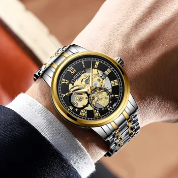 Mados Vyrų Mechaninis laikrodis atsparus Vandeniui Šviesos Automatinis Sporto Laikrodžiai Prekės Tendencija Mens 2020 Laikrodis, Mechanika Vyrams