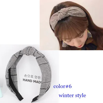 Moterų Plaukų Aksesuarų, Dryžuotas Hairband Lankelis Korėjos Mazgas Hairband Suaugusiųjų Galvos Apdangalai Merginos Hairband Žiemos/Rudens Plaukų Lankelis