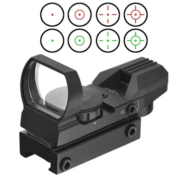 Reflex 4 Tinklelis Red Dot Akyse Taikymo Sritis Riflescope Reguliuojamas Ryškumas Uoksai Airsoft Optika Holografinis Akyse