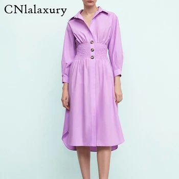 2020 m. rudens derliaus long sleeve purple Shirt dress slim maxi suknelė ruožas juosmeniu elegantiškas Šalis Suknelės vestidos skraiste femme