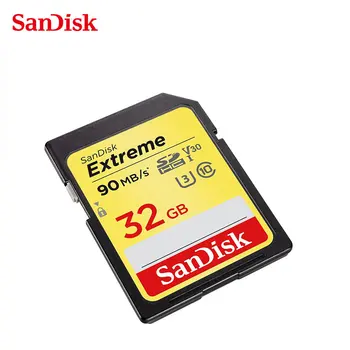 Sandisk SD Card 32gb Extreme V30 10 Klasė U3 SDHC Atminties Kortelės Greitis Iki 90MB/S SD 32 gb VEIDRODINIŲ 4K FullHD Profesionalus Fotoaparatas