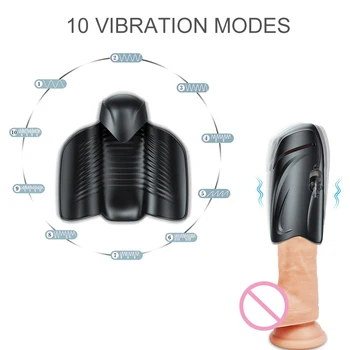 Vyrų Silikono Masturbator Taurės 10 Greičio Režimas Blizgesys Vibratoriai, Varpos Masažas Exerciser Erotika Suaugusiųjų Sekso Žaislais Vyrams Produktai