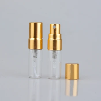 50pcs/daug 2ml Nešiojamų Stiklo Daugkartiniai Kvepalų Buteliuke Su Aliuminio Purkštukai Tuščias Parfum Atveju Keliautojas