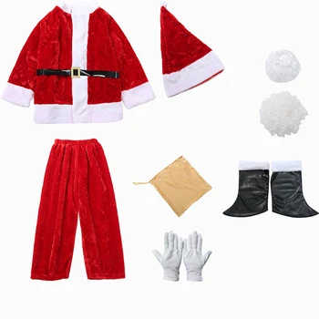 Deluxe Santa Claus Suaugusiųjų Kalėdų Kostiumas Vyrams, Moterims, Visiškai Rinkiniai Kalėdų Senelio Kostiumas Cosplay Kostiumas Uzpost