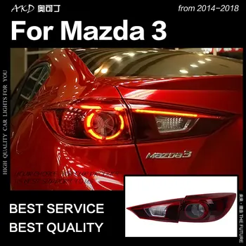 AKD Automobilių Optikos dėl Mazda 3 Užpakaliniai Žibintai-2018 M. Mazda3 Axela Sedanas LED Uodega Lempos LED DRL Stabdžio Signalas Atbulinės auto Priedai